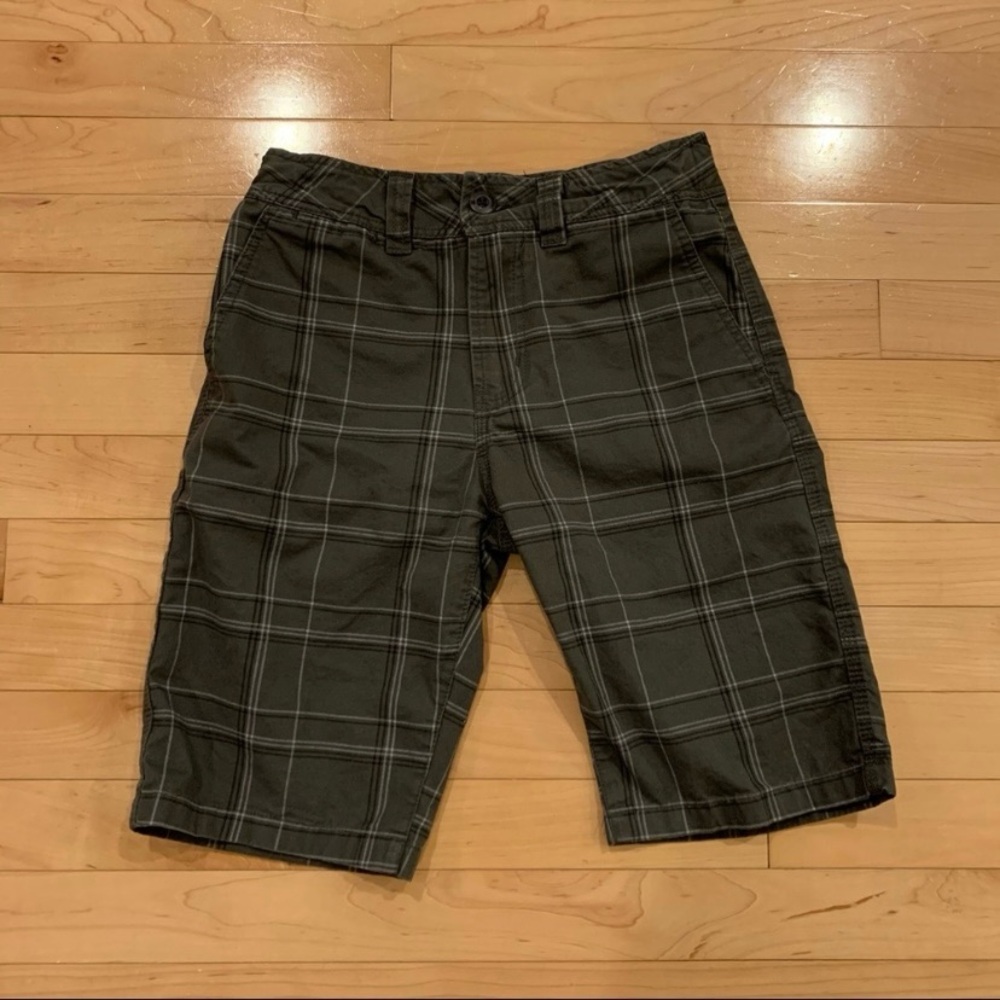 Capsule youth boys size 10 dark gray plaid shorts with adjustable waist